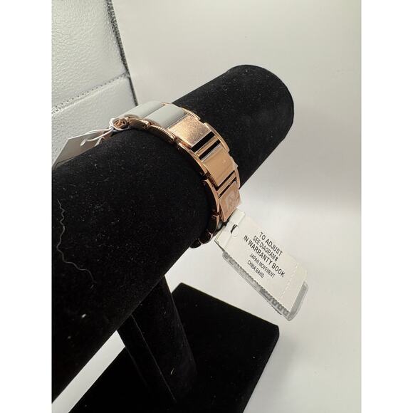 Anne Klein Women Watch Rose Gold Gray Two-Tone Rectangular Bracelet Nwt main image 8